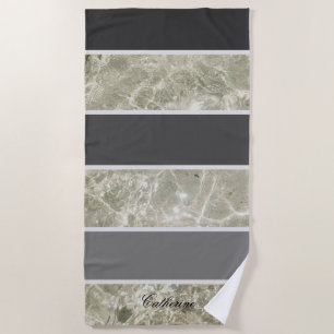 Weißer Marmortextur und schwarze Pastellfarbe Benu Strandtuch
