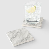 Weißer MarmorUntersetzer Steinuntersetzer (Seitenansicht)