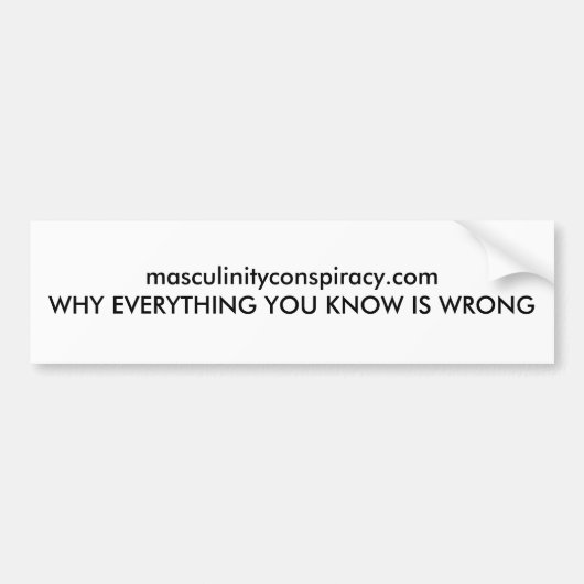 weißer masculinityconspiracy.com-Autoaufkleber Autoaufkleber (Vorne)