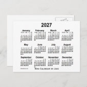 Weißer Mini-Kalender 2027 von Janz Postkarte (Vorne/Hinten)