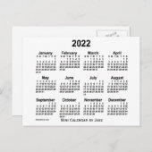 Weißer Minikalender 2022 durch Janz Postkarte (Vorne/Hinten)