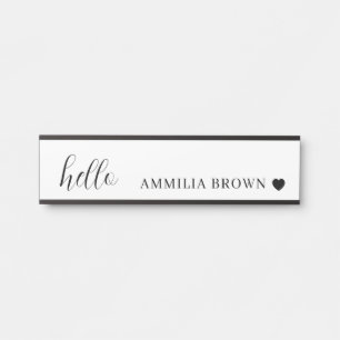 Weißer Minimalist   Moderne Herz Clean Design Türschild