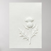 Weißer minimalistischer botanischer Linienkunst-Bl Poster (Vorne)