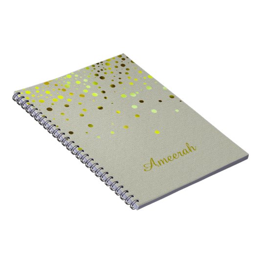 Weißer Minimalwert mit grünem Gold Confetti Glitze Notizblock (Rechte Seite)