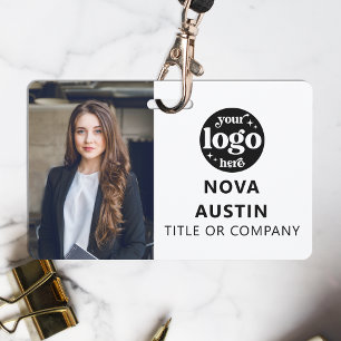 Weißer Mitarbeiter-Fotoausweis mit QR-Code Firmenl Ausweis