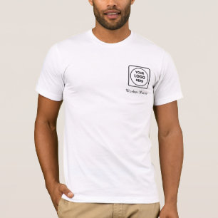 Weißer Mitarbeitername mit Firmenlogo Benutzerde T-Shirt