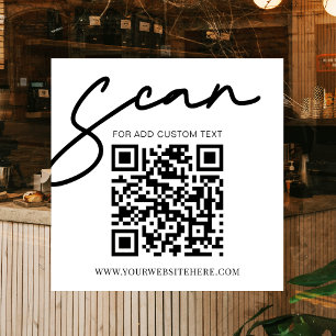Weißer moderner einfacher Werbe-QR-Code für Untern Fensteraufkleber