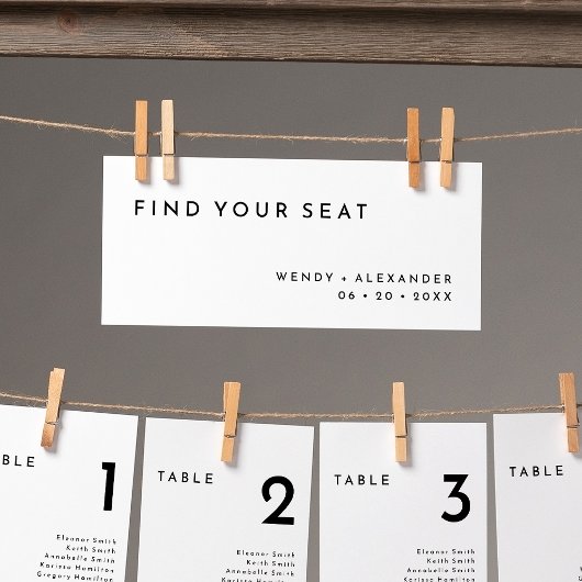 Weißer moderner, feiner Hanger Seating Chart Heade
