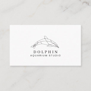 Weißer moderner Low-Poly-Delfin-Ozean-Professional Visitenkarte