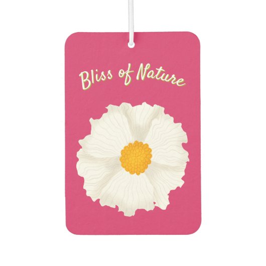 Weißer Mohnblumen-Luftverbesserer Autolufterfrischer (Vorderseite)