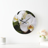 Weißer Mondorchid (Phalaenopsis Aphrodite) Große Wanduhr (Zuhause)