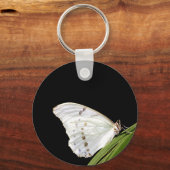 Weißer Morpho-Schmetterling Schlüsselanhänger (Vorderseite)
