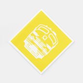 Weißer Motor Profil auf gelbem Hintergrund Serviette (Ecke)