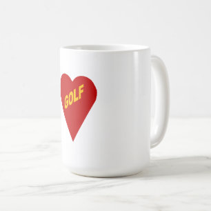 Weißer Mug I LOVE GOLF Kaffeetasse