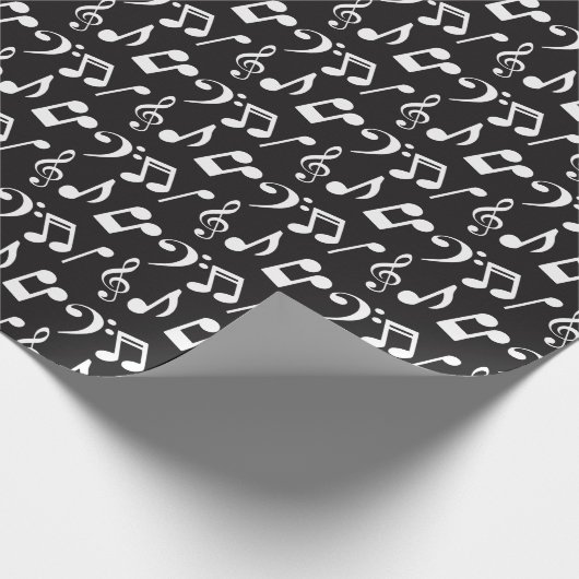 Weißer Musiknoten, der Papier benutzerdefinierbar  Geschenkpapier (Ecke)