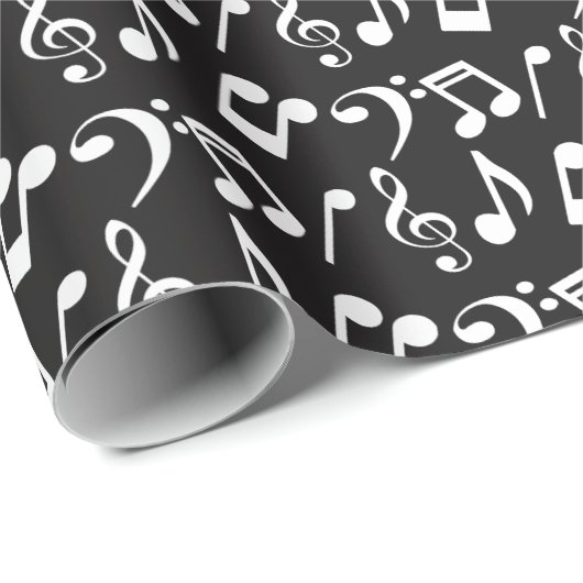 Weißer Musiknoten, der Papier benutzerdefinierbar Geschenkpapier (Rolleneckpunkt)