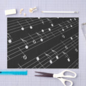 Weißer Musiknoten für Schwarztepapier Seidenpapier (Handwerk)