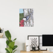 Weißer Nackt und rosa Blume Poster (Heimbüro)