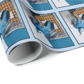 Weißer Nacktfisch im Schnee - Original Foto Geschenkpapier (Rolleneckpunkt)