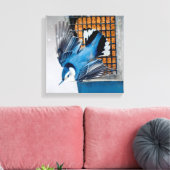 Weißer Nacktfisch im Schnee - Original Foto Leinwanddruck (Insitu (Wohnzimmer))