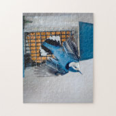 Weißer Nacktfisch im Schnee - Original Foto Puzzle (Vertikal)