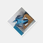 Weißer Nacktfisch im Schnee - Original Foto Serviette (Ecke)