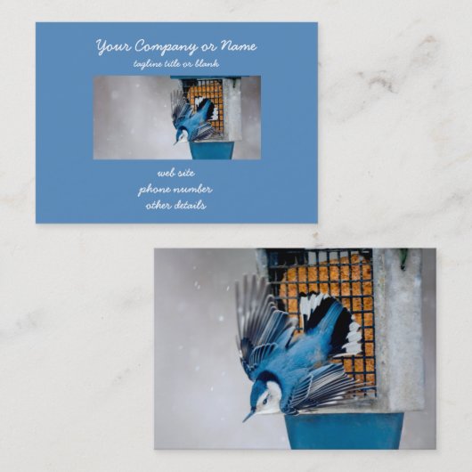 Weißer Nacktfisch im Schnee - Original Foto Visitenkarte (Vorne/Hinten)