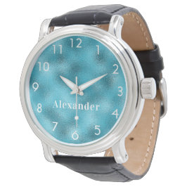 Weißer Name des Blauen Ozeans Armbanduhr