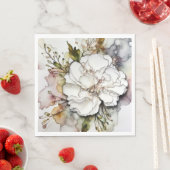 Weißer Narben Alkoholtinte Abstrakt Serviette (Beispiel)