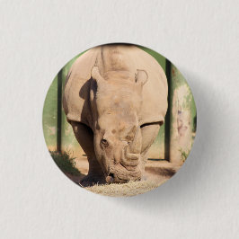 Weißer Nashorn Button