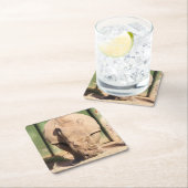 Weißer Nashorn Rechteckiger Pappuntersetzer (Vor Ort)