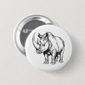 Weißer Nashörner oder Nashörner. Wild Afrika Button (Vorne & Hinten)