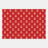 Weißer Nautikanker auf marineblarem Hintergrund Geschenkpapier Set (Vorderseite 3)