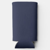 Weißer Nautikanker auf Navy Blue Can Cooler Selters Dosenkühler (Rückseite)