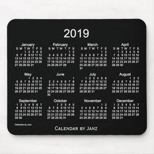 Weißer Neonkalender 2019 durch Janz Mousepad (Vorne)