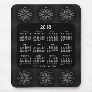 Weißer Neonkalender der Schneeflocke-2018 durch Mousepad