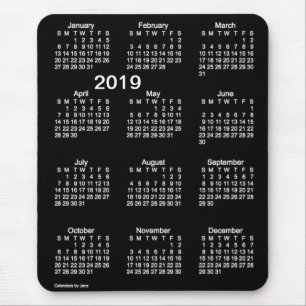 Weißer Neonkalender des Großdruck-2019 durch Jan Mousepad