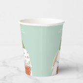 Weißer Niedlicher Bunny Geburtstag Pappbecher (Rechts)