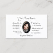 Weißer Niedlicher Herzklopfchic mit Monogramm und Visitenkarte (Rückseite)