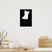 Weißer Niedlicher Hund Chinesischer Neujahrskalend Poster (Küche)