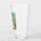 Weißer niedlicher Pudel mit Fliege Glas (Links)