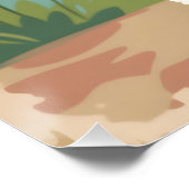Weißer niedlicher Pudel mit Fliege Poster (Ecke)