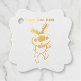 Weißer Niedlicher sonniger, goldverschmierter Heng Geschenkanhänger