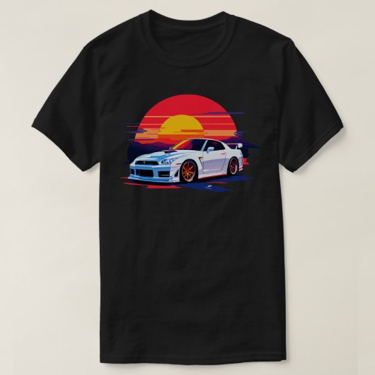 Weißer Nissan Gtr T-Shirt (Design vorne)