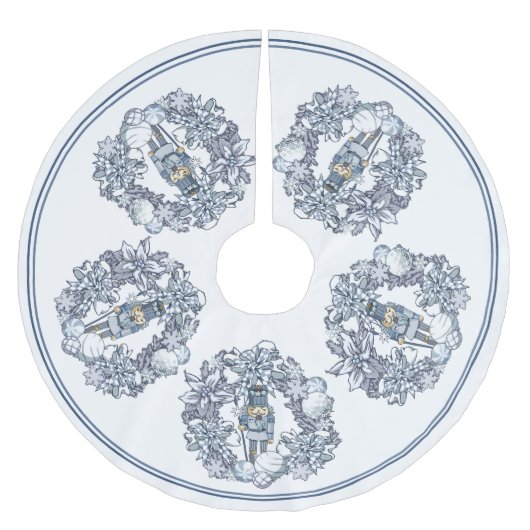 Weißer Nussknacker Polyester Weihnachtsbaumdecke (Vorderseite)