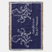 Weißer Octopus Seefahrt Blaue Seeküste Decke (Vorderseite Vertikal)