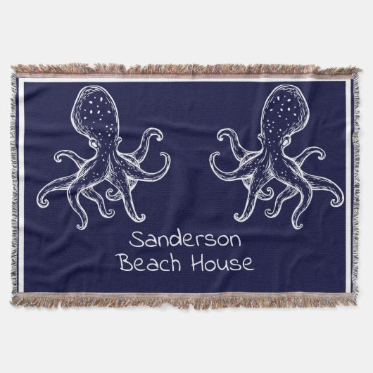 Weißer Octopus Seefahrt Blaue Seeküste Decke (Vorderseite)