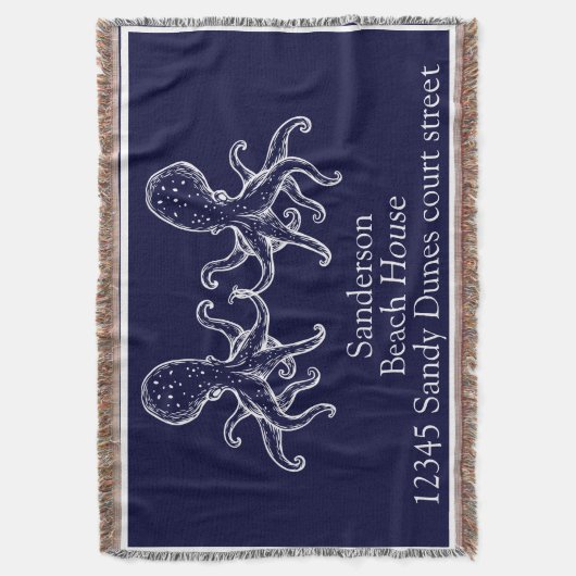 Weißer Octopus Seefahrt Blaue Seeküste Decke (Vorderseite Vertikal)