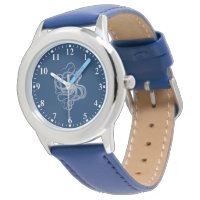 Weißer Oktopus auf dunkelblaue Uhr