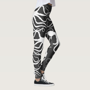 Weißer Oktopus auf Ihrer Farbe - Leggings